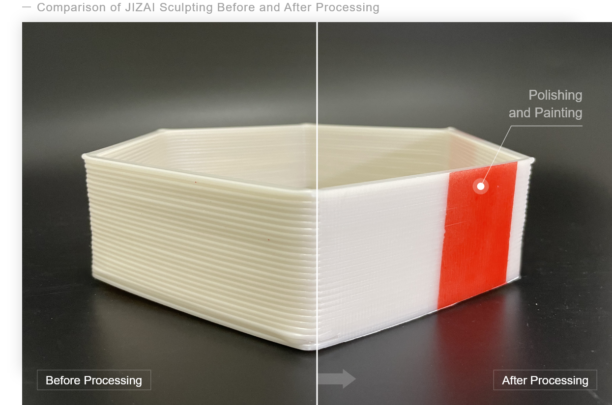 Comparison of JIZAI Sculpting Before and After Processing